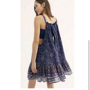 NEW Free people blue swing floral ruffle dress